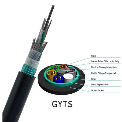 GYTS Multi Loose Tube 24 36 48 Core Cáp sợi quang Ống dẫn bọc thép trên không