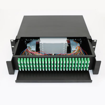 19 inch 1u 2u Rack Mount Mpo Cassette Panel Patch Panel Plc Splitter Fiber Panel