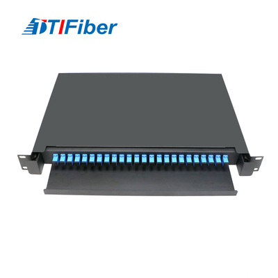 19 inch Rack Mount 12 Hộp kết cuối bảng điều khiển sợi quang 24 cổng Sc