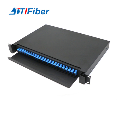 19 inch Rack Mount 12 Hộp kết cuối bảng điều khiển sợi quang 24 cổng Sc