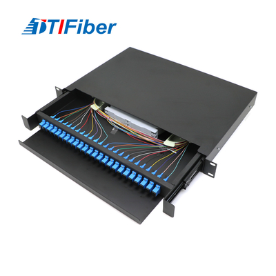 19 inch Rack Mount 12 Hộp kết cuối bảng điều khiển sợi quang 24 cổng Sc