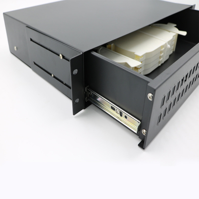 Bảng điều khiển cáp quang FTTH 12 24 48 96 144 Cổng viễn thông Giá đỡ 19 inch được gắn