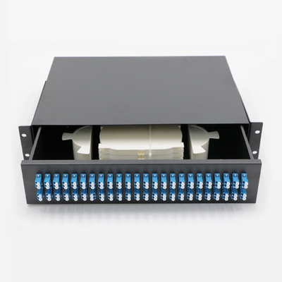 Bảng điều khiển cáp quang FTTH 12 24 48 96 144 Cổng viễn thông Giá đỡ 19 inch được gắn