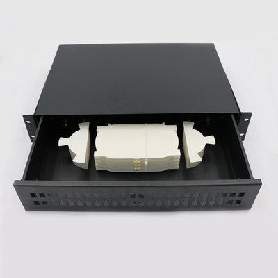 Bảng điều khiển cáp quang FTTH 12 24 48 96 144 Cổng viễn thông Giá đỡ 19 inch được gắn