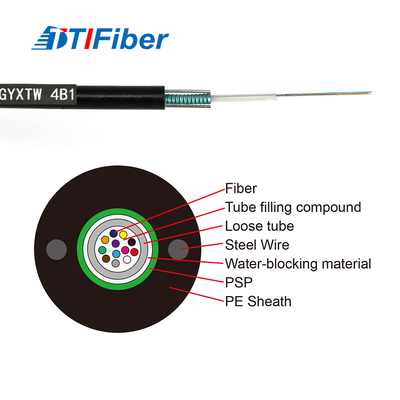 Cáp sợi quang 12 lõi 24 lõi 48 lõi SM G652D Chiều kính ngoài 7,0mm thép dây PE sợi sợi vỏ đen