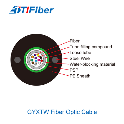 Cáp sợi quang 12 lõi 24 lõi 48 lõi SM G652D Chiều kính ngoài 7,0mm thép dây PE sợi sợi vỏ đen