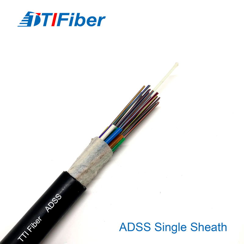 Cáp quang đơn chế độ trên không Adss G652d 6/12/48/96/144 Core