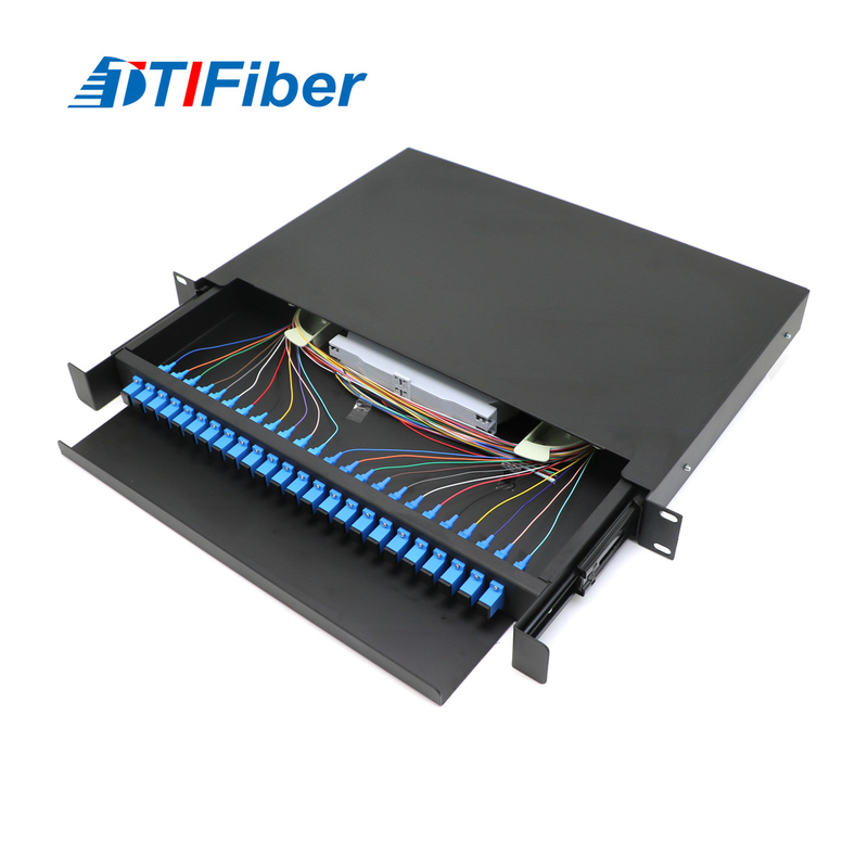 19 inch Rack Mount 12 Hộp kết cuối bảng điều khiển sợi quang 24 cổng Sc