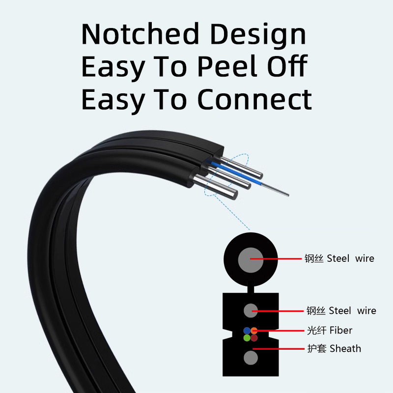Cáp thả ngoài trời GJYXCH Cáp thả ngoài trời GJYXCH Cáp thả LZSH Đơn chế 1 2 4 lõi G652D G657A1 G657A2 FTTH Cáp quang thả sợi